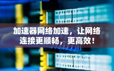 加速器网络加速,让网络连接更顺畅,更高效!
