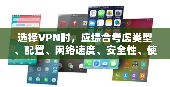 选择VPN时，应综合考虑类型、配置、网络速度、安全性、使用场景和功能需求。以下是详细的推荐和选择建议