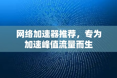 网络加速器推荐,专为加速峰值流量而生