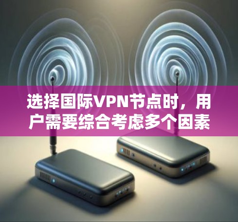 选择国际VPN节点时,用户需要综合考虑多个因素以实现个人隐私、安全和经济上的平衡。以下是详细的分析和建议