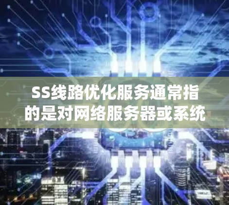 SS线路优化服务通常指的是对网络服务器或系统进行优化，以提高其性能、可靠性和稳定性。以下是一些相关的概念和步骤