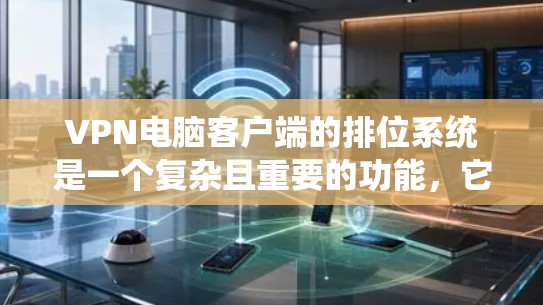 VPN电脑客户端的排位系统是一个复杂且重要的功能,它直接影响客户端连接速度和稳定性。以下是关于排位系统的一些关键点