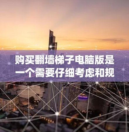 购买翻墙梯子电脑版是一个需要仔细考虑和规划的过程，以下是一个 organized的解决方案